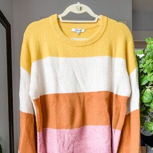 Striped Gladwell Balloon-Sleeve Pullover Sweater